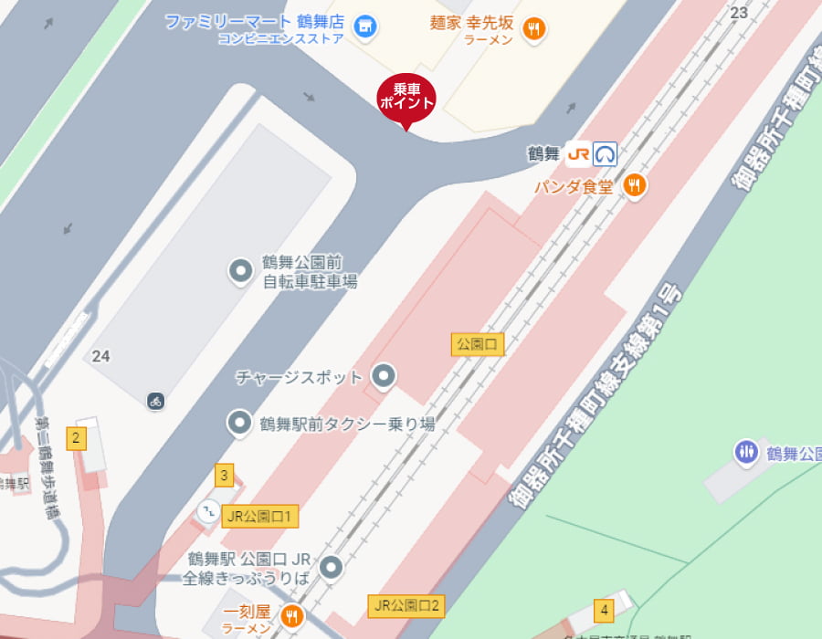 鶴舞駅　乗車ポイント