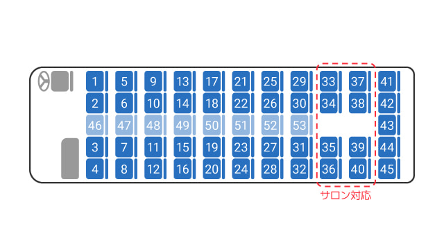 座席レイアウト（45正席＋補助8席）イメージ