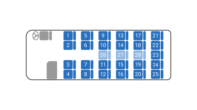 座席レイアウト（25正席＋補助3席）イメージ